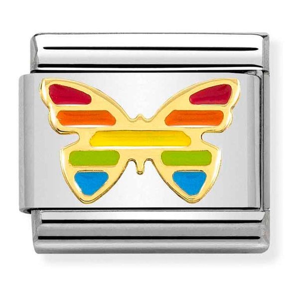 NOMINATION COMPOSABLE GOLD RAINBOW BUTTERFLY LINK