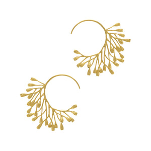 ALEX MONROE FANNED SEED HOOP EARRINGS