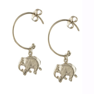 ALEX MONROE INDIAN ELEPHANT HOOP EARRINGS