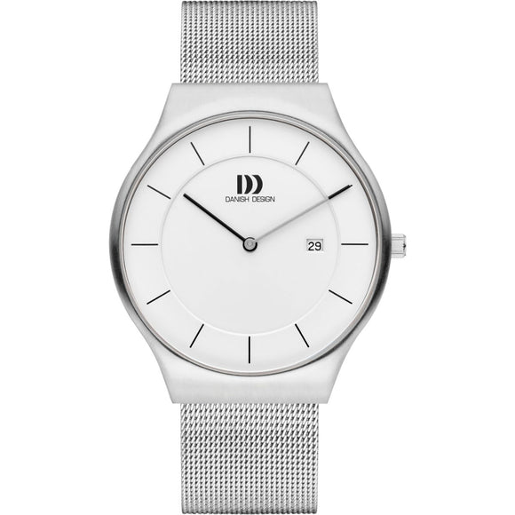 DANISH DESIGN MEN'S LARGE LANGELAND SILVER  MESH BRACELET WATCH