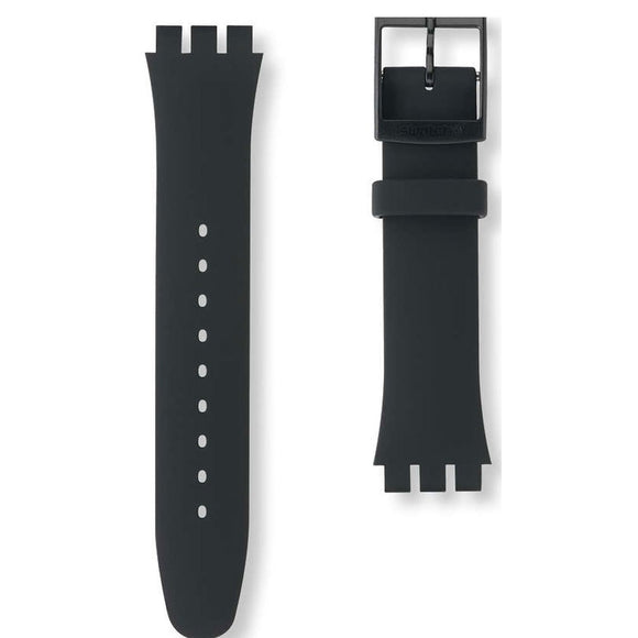 SWATCH NEW GENT BLACK PLASTIC STRAP