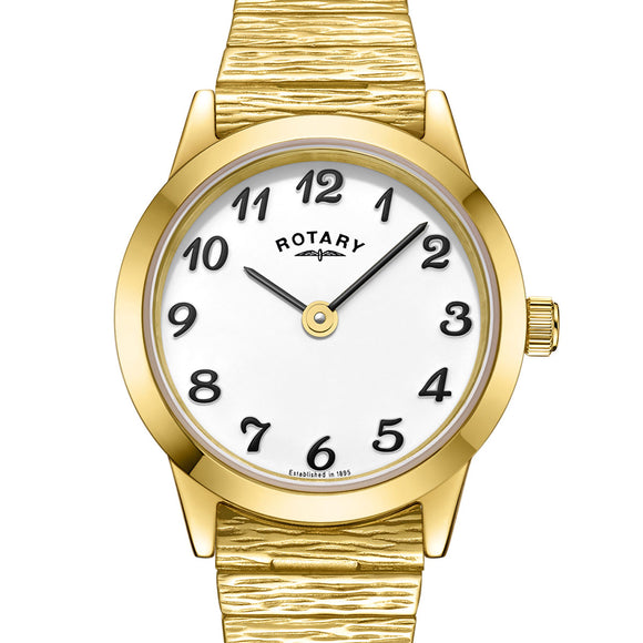ROTARY LADIES' GOLD PLATED ROUND EXPANDER BRACELET WATCH WATCH