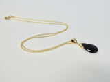 LUKE STOCKLEY 9CT ONYX TEAR NECKLACE