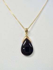 LUKE STOCKLEY 9CT ONYX TEAR NECKLACE