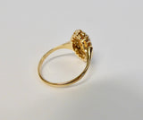 LUKE STOCKLEY 9CT CITRINE & FRESHWATER PEARL OVAL CLUSTER RING