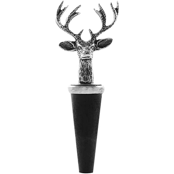 ENGLISH PEWTER STAG BOTTLE STOPPER