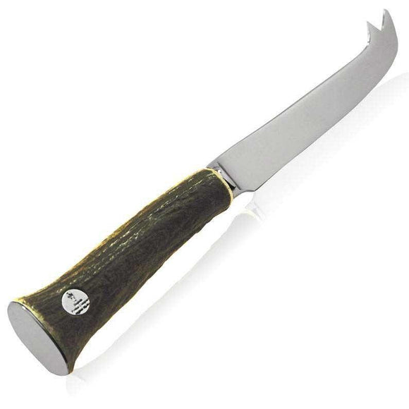 ENGLISH PEWTER STAGHORN CHEESE KNIFE
