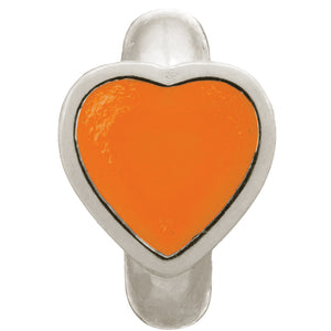 ENDLESS SILVER CORAL ENAMEL HEART CHARM