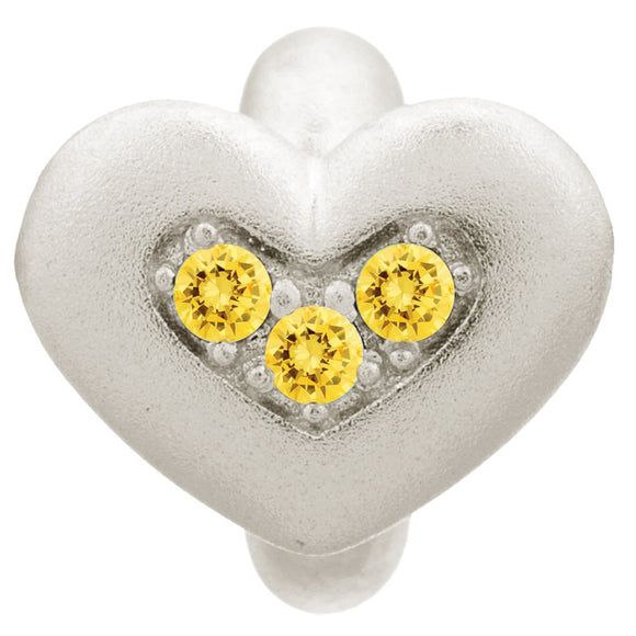 ENDLESS SILVER CITRINE CZ TRIPLE LOVE CHARM