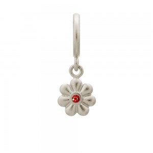 ENDLESS SILVER GARNET CZ  FLOWER DREAM DOT CHARM