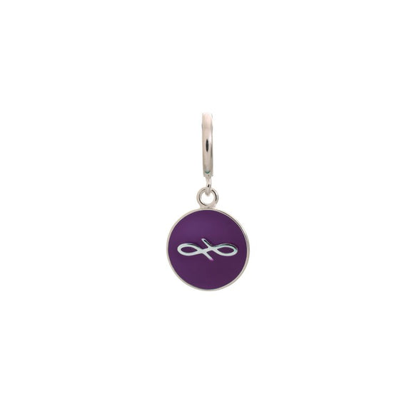 ENDLESS SILVER VIOLET ENAMEL ENDLESS COIN CHARM