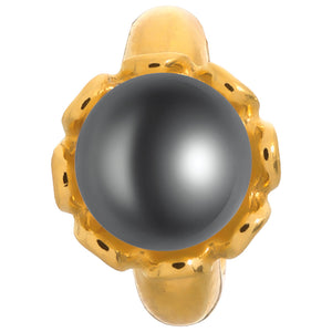 ENDLESS SILVER GOLD PLATED BLACK PEARL FLOWER CHARM