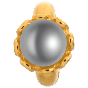 ENDLESS SILVER GOLD PLATED GREY PEARL FLOWER CHARM