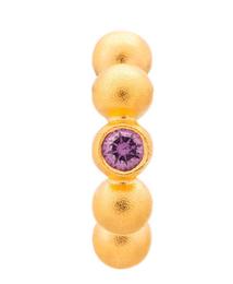 ENDLESS SILVER GOLD PLATED AMETHYST CZ FLASHY DOT CHARM