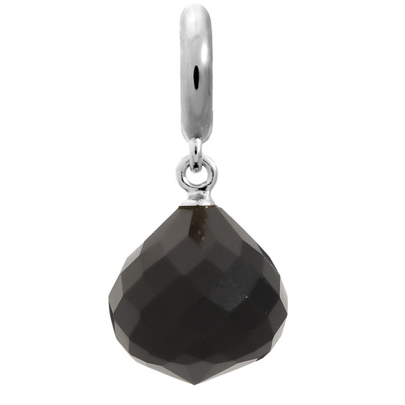 ENDLESS SILVER BLACK CRYSTAL LOVE DROP CHARM