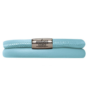 ENDLESS LEATHER LIGHT BLUE BRACELET