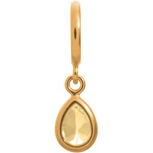ENDLESS SILVER GOLD PLATED CHAMPAYNE CZ DROP CHARM