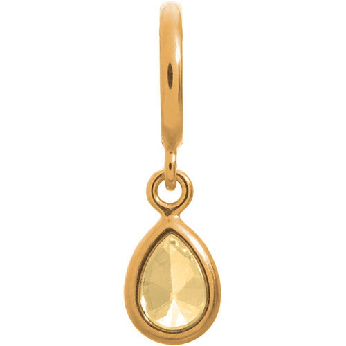 ENDLESS SILVER GOLD PLATED CHAMPAYNE CZ DROP CHARM