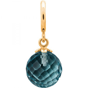 ENDLESS SILVER GOLD PLATED BLUE CRYSTAL LOVE DROP CHARM