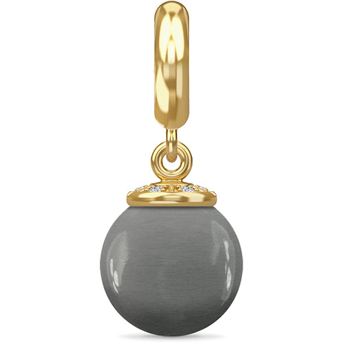 ENDLESS SILVER GOLD PLATED GREY MOON ECLIPSE CHARM