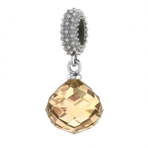 ENDLESS SILVER ROSE CRYSTAL MYSTERIOUS DROP CHARM