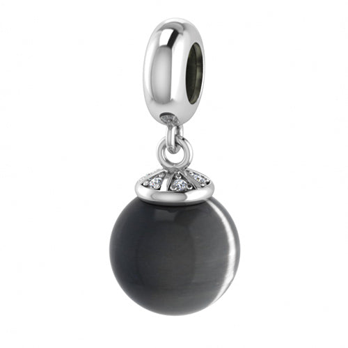 ENDLESS SILVER GREY MOON ECLIPSE CHARM