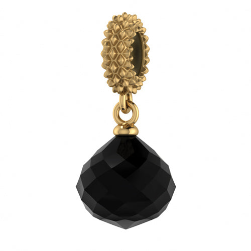 ENDLESS SILVER GOLD PLATED BLACK CRYSTAL MYSTERIOUS DROP CHARM