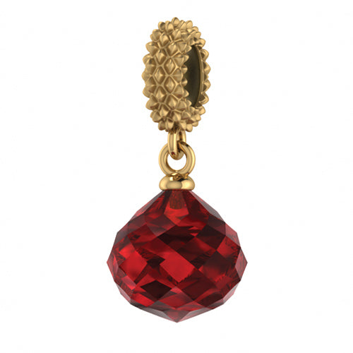 ENDLESS SILVER GOLD PLATED RUBY CRYSTAL MYSTERIOUS DROP CHARM