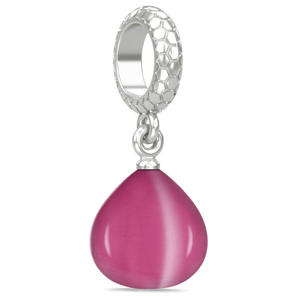 ENDLESS SILVER FUCHSIA SNAKE EYE CHARM