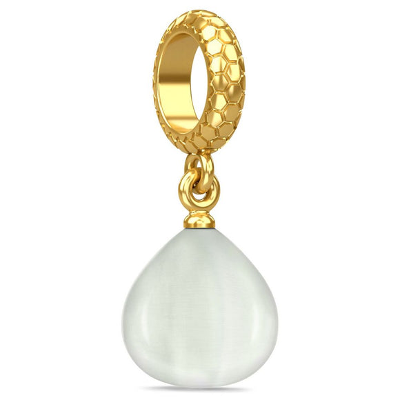 ENDLESS SILVER GOLD PLATED WHITE SNAKE EYE CHARM