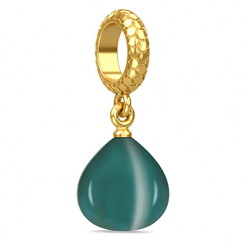 ENDLESS SILVER GOLD PLATED TEAL SNAKE EYE CHARM