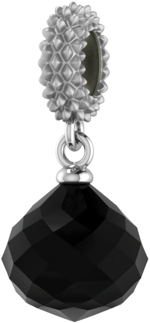 ENDLESS SILVER BLACK CRYSTAL MYSTERIOUS DROP CHARM