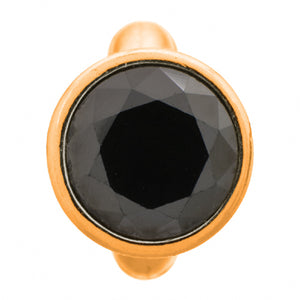 ENDLESS SILVER GOLD PLATED BLACK CZ DOME CHARM