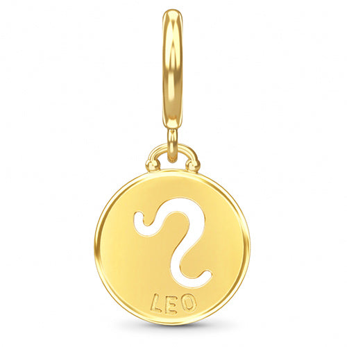 ENDLESS SILVER GOLD PLATED LEO ZODIAC COIN CHARM