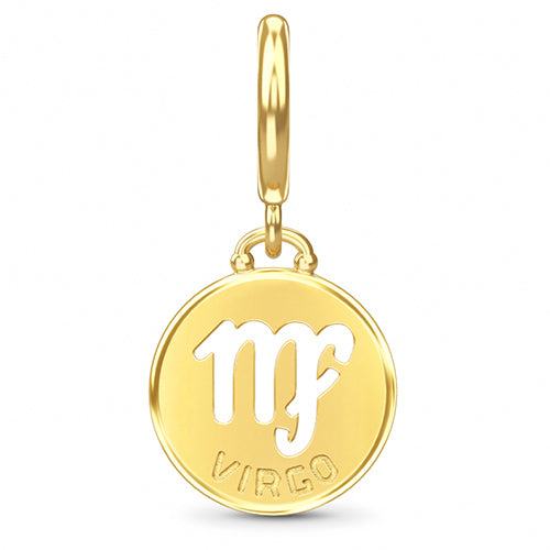 ENDLESS SILVER GOLD PLATED VIRGO ZODIAC COIN CHARM