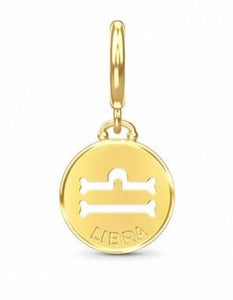 ENDLESS SILVER GOLD PLATED LIBRA ZODIAC COIN CHARM