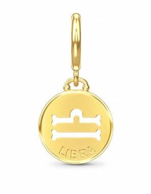 ENDLESS SILVER GOLD PLATED LIBRA ZODIAC COIN CHARM
