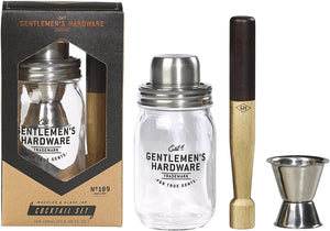 WILD & WOLF MUDDLER & GLASS JAR COCKTAIL SET