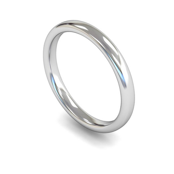 9CT FAIRTRADE WHITE GOLD 2.5MM WEDDING RING