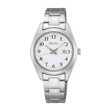 SEIKO LADIES' SILVER WHITE DIAL BRACELET WATCH