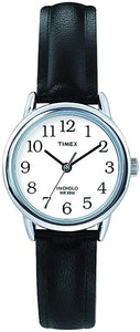 TIMEX LADIES' EASY READER SILVER LEATHER STRAP WATCH