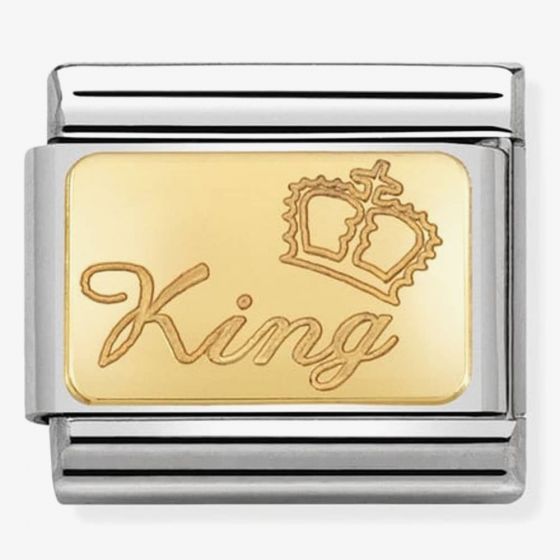 NOMINATION COMPOSABLE GOLD KING WITH CROWN LINK