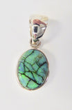 BRAVE SILVER SPIDER OVAL OPAL NECKLACE