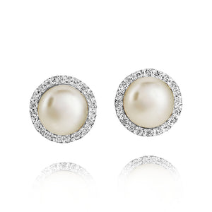 JERSEY PEARL AMBERLEY CLUSTER PEARL STUD EARRINGS