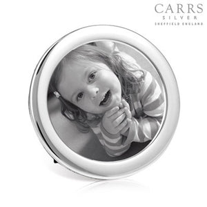 CARRS STERLING SILVER ROUND PHOTO FRAME