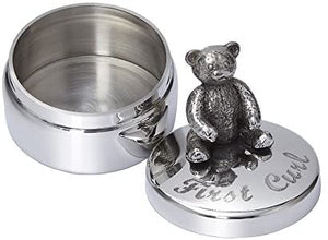 WENTWORTH PEWTER TEDDY BEAR FIRST CURL BOX