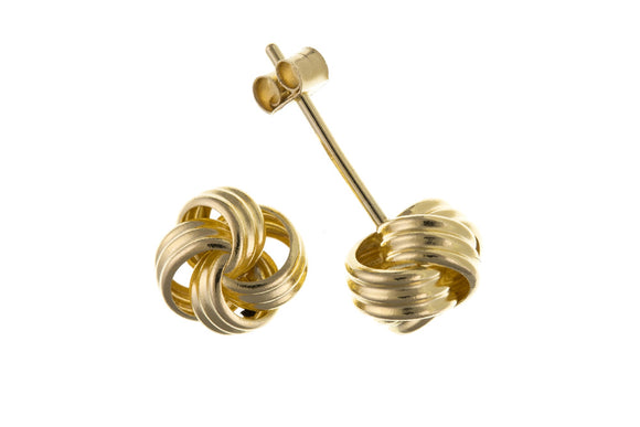 9CT GOLD SMALL KNOT STUD EARRINGS