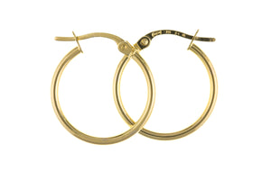 9CT GOLD 14MM HINGED TOP CREOLE EARRINGS