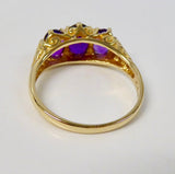 9CT GOLD VINTAGE STYLE AMETHYST RING