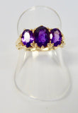 9CT GOLD VINTAGE STYLE AMETHYST RING